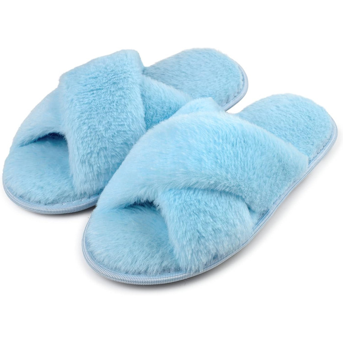 Жіночі плюшеві домашні тапочки Riehmot (40/41 EU, блакитні)