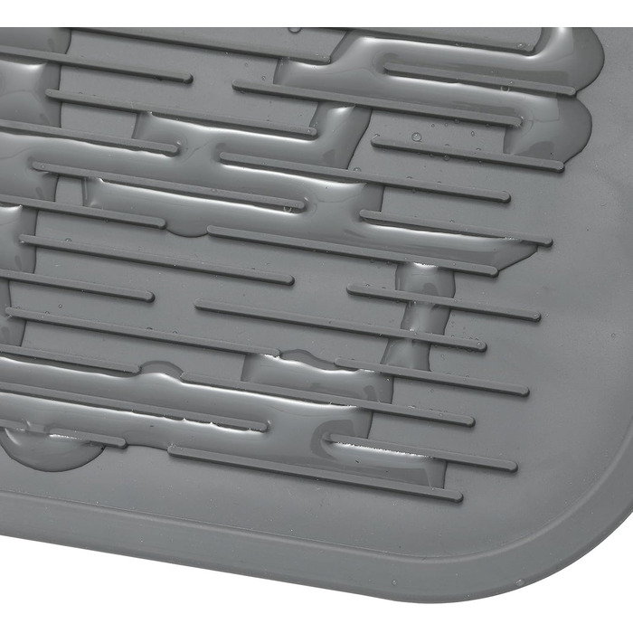 Силиконова килимок для сушіння посуду - килимок для посуду, BPA-free, стійкий до високих температур, неслизький, сірий, 92 x 52 см