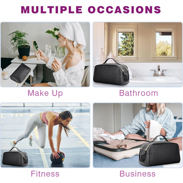 Косметичка NUBILY для подорожей: 2 шт. водовідштовхуваних культбагелів на блискавці (чорний)