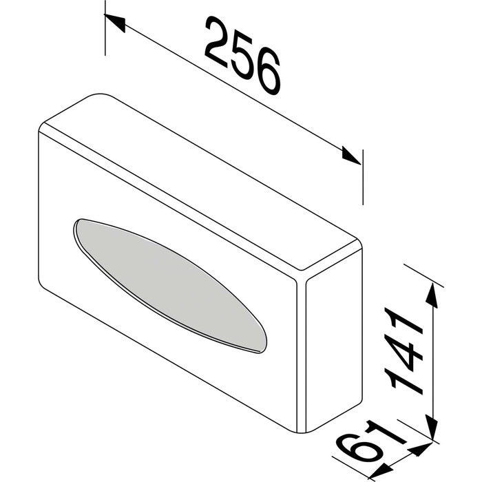 Geesa Kleenex Box, freestanding or for wall mounting, chrome-plated ABS, silver