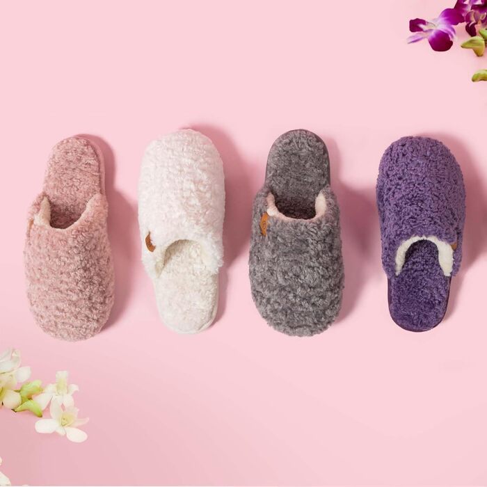 Жіночі домашні тапочки EverFoams: м'які, зручні, з пам'яті ефектом, з антиковзанням, кремово-білі (40/41 EU, темно-фіолетові)
