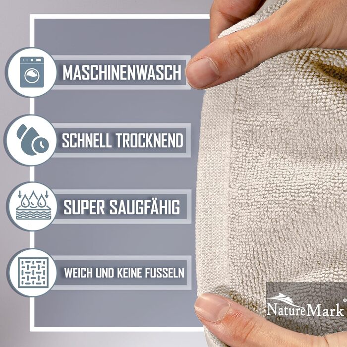Набір килимків для ванної кімнати NatureMark, 100% бавовна, 50 x 80 см, преміум-якість, колір натуральний/кремовий (2 шт.)