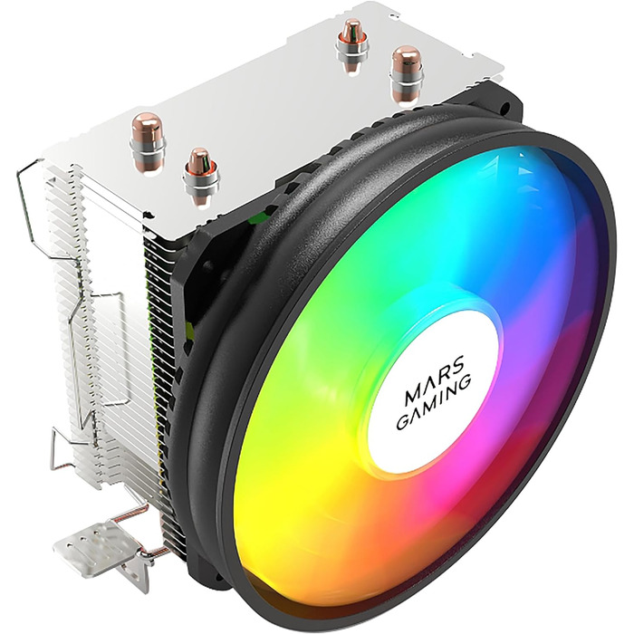 Mars Gaming MCPUARGB: RGB-охолоджувач для CPU з 2 тепловими трубками, 130W, PWM, тихий