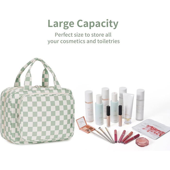 Косметичка для жінок Narwey з петлею для підвішування, велика, органайзер для косметики, сітка м'ятного кольору (середній)