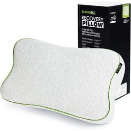 Ортопедична подушка BLACKROLL Recovery Pillow 50x30 см, ергономічна подушка для сну з ефектом пам'яті, в комплекті чохол для подорожей, німецька якість, світло-сіра