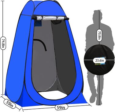 Намет для туалету TUKAILAI для кемпінгу, душовий намет, шатрівка Pop-Up, 120x120x190 см, блакитний
