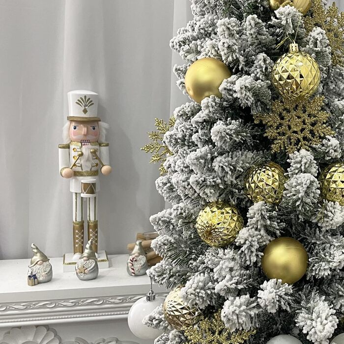 86 шт. прикраси для ялинки SY CRAFT: ялинкові кулі, сніжинки, подарункові пакети (золотий)