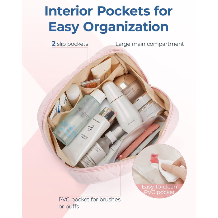 Сумка для косметики BAGSMART: органайзер для макіяжу, туалетні аксесуари, подорожі, бежевий