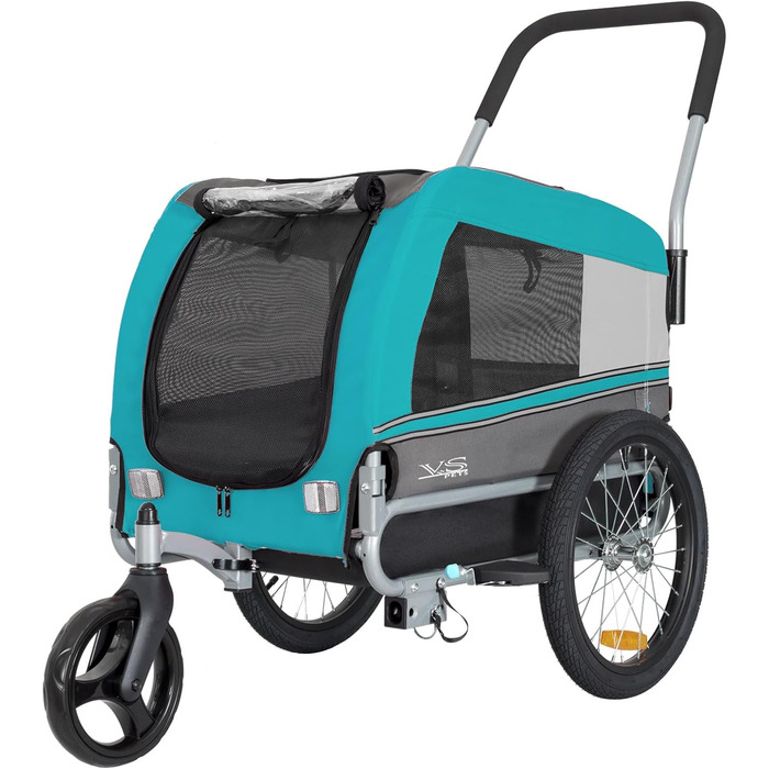 Універсальний візок-перевозник для собак Tiggo VS Pets Medium: велосипедний, буксирний, для джогінгу, блакитний