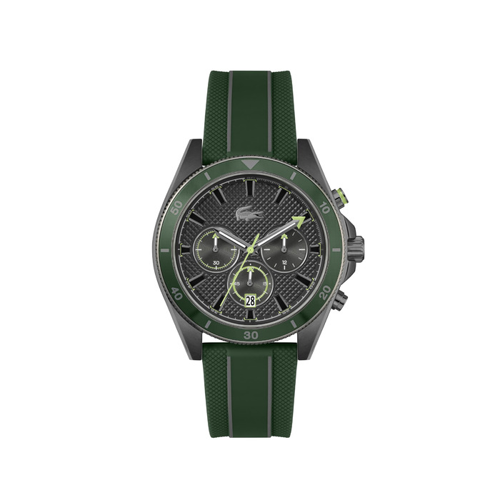 Годинник чоловічий Lacoste Mainsail Chronograph Quartz з силіконовим ремінцем (чорний)