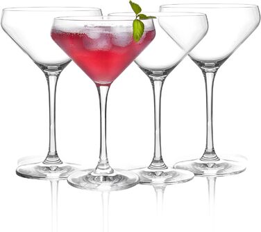 Набір келихів для Мартіні Crystal Martini 4 шт, 325 мл, преміум, без свинцю, прозорі, з подарунковою коробкою