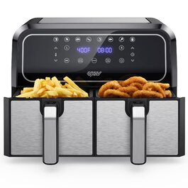 Аерофритюрниця Innsky Dual Zone 8л з двома камерами: фритюрниця без олії, 8 програм, синхронізація, режим струшування