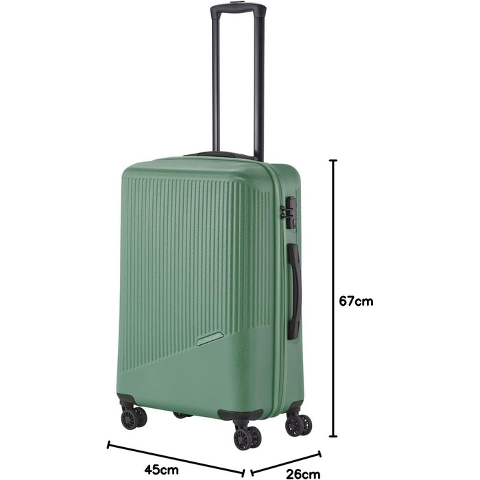 Чохол-валіза Travelite Bali, середній, 65 літрів, зелений, з TSA замком