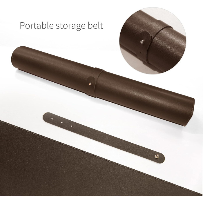 RENMTURE Килимок для миші з натуральної пробки та PU-шкіри, 80 x 40 см, захист столу, антиковзаюча поверхня, водонепроникний, для офісу та дому (Темний Кофе)