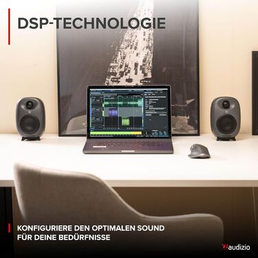 Audizio RS80 - Студійний монітор HiFi Bluetooth, 160 Вт | USB, RCA | Для геймерів та меломанів | Сірий