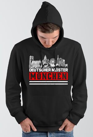 Чоловіча толстовка-худі UGLYSHIRT з капюшоном München Eister, спортивний футбольний пуловер Ultra Skyline, чорний, розмір M