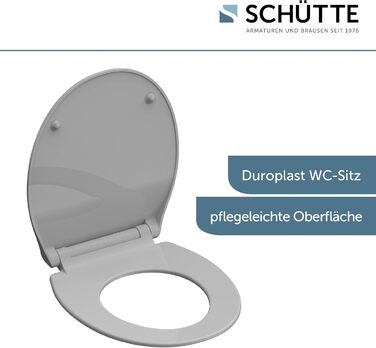 Слім сидіння для унітаза SCHÜTTE з мікроліфтом (Duroplast), швидкознімна кришка, витримує до 175 кг, чорний (сірий)