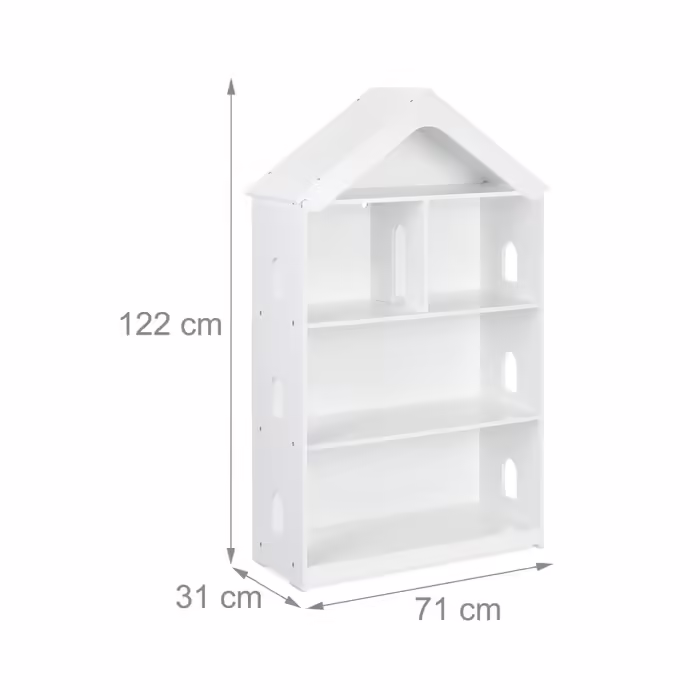 Relaxdays Tall Children's Shelf in House Shape
