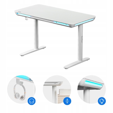 Електричний стіл з регулюванням висоти до 118 см Sense7, скляна стільниця 120x60 см + LED-підсвітка