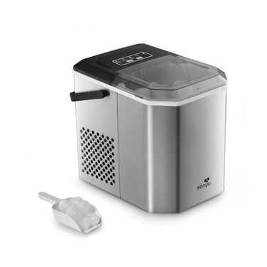 Машина для приготування льоду SENYA – 2 розміри кубиків, 12 кг/24 год, бак 1,3 л, LED-дисплей, інфрачервоне виявлення, нержавіюча сталь