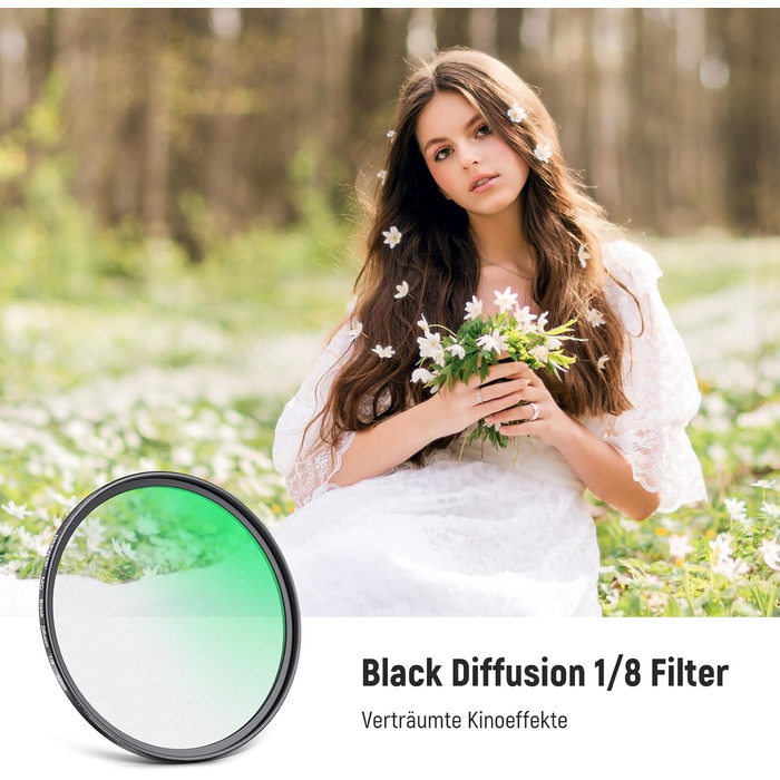 NEEWER 82mm Фільтр Diffusion 1/8 - М'який ефект кіно, водостійкий, з покриттям, для відео та портретної зйомки