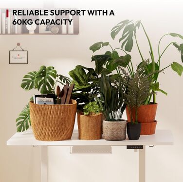Електричний регульований стіл Sanodesk, 100x60 см, білий, з пам'яттю налаштувань