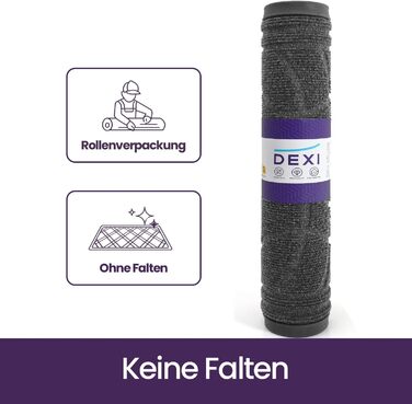 Килимок для дому та вулиці DEXI, 60 x 90 см, антиковзаючі, миючий, вологостійкий, сірий