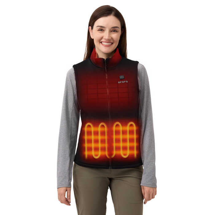Обогрівальна жилетка OROORO для жінок, флісова, з Powerbank, чорна, XL