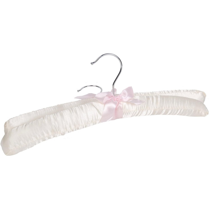 LOHAS Home 10-Pack Clothes Hangers with Anti-Rust Hooks and Satin Padding, Gorgeous, Pale Ivory Satin Padded Clothes Hangers, Cream White