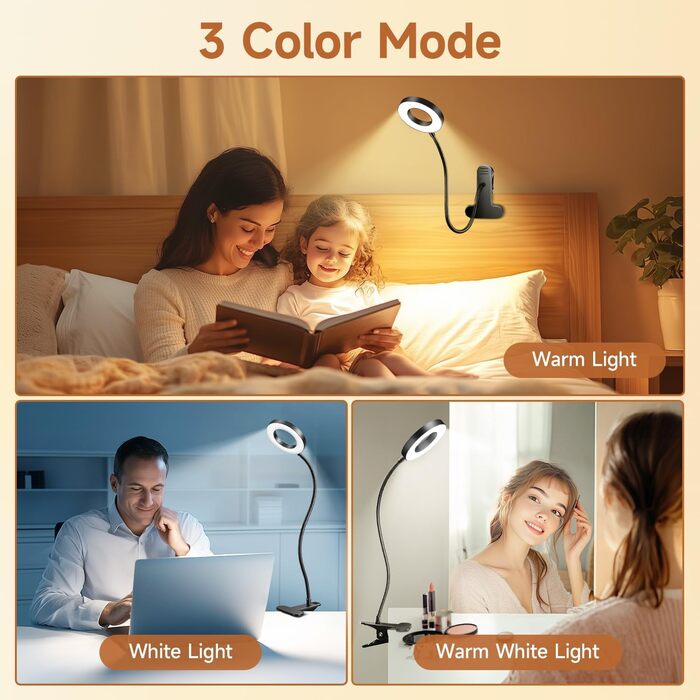 Світлодіодна приліжкова лампа One Fire 48 LED з USB, 3 режими, диммування, адаптер 10W, гнучка, для ліжка/дитячої