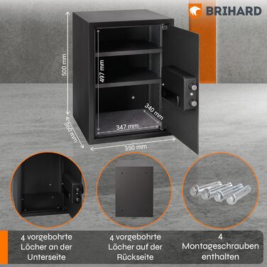 Сейф для дому Business XL Safe Tresor 60л Black Pearl з цифровим та відбитком пальця, вогнестійкий, для документів A4