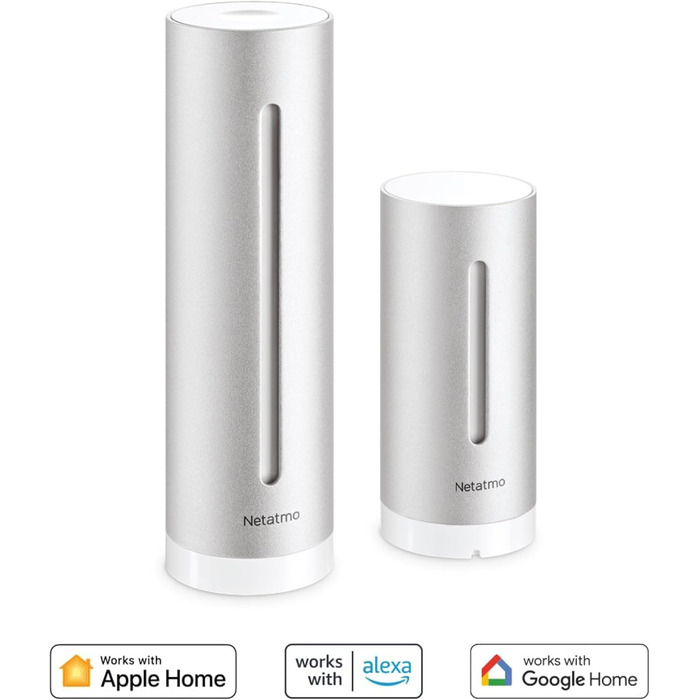 Розумна метеостанція Netatmo з кріпленням, Wi-Fi, датчики для приміщення та вулиці, гігрометр, вимірювач якості повітря, прогноз погоди, сумісна з Alexa, HomeKit, Google Home