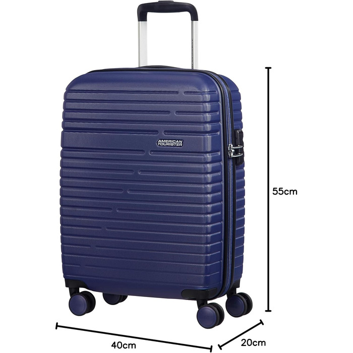 American Tourister Aero Racer Spinner 68 Expandable - 3.6 Kg Suitcase, 75.5 Liter, (Spinner 55, Nocturne Blue, 55 cm)