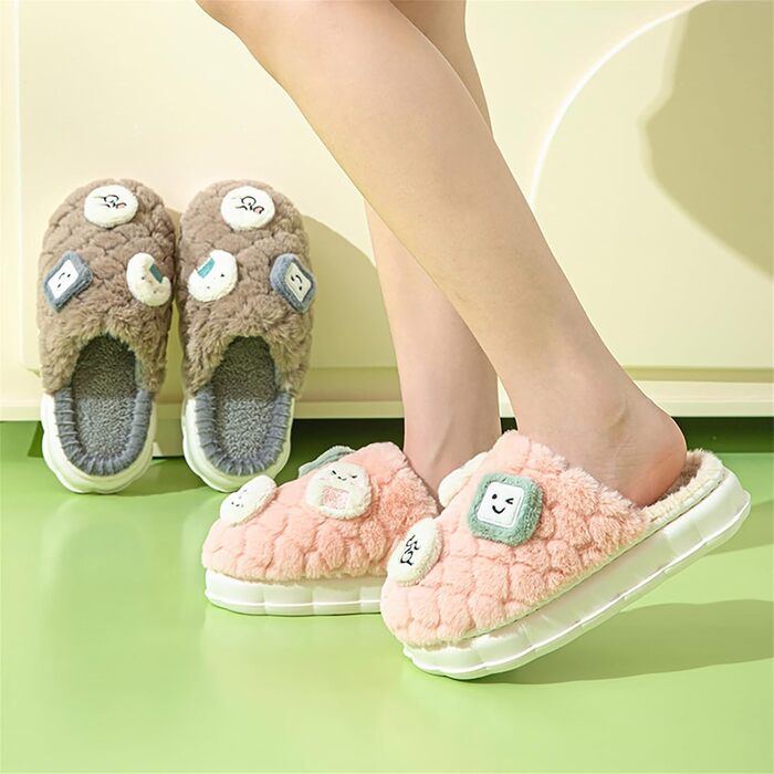 Жіночі та чоловічі домашні тапочки зимові, плюшеві, теплі, з піни, з антиковзким покриттям, рожеві, 42/43 EU, широкі