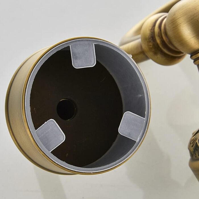 Home Antike Toothbrush Holder, Brass Tooth Cup Holder, Retro Classic Solid Copper Toothbrush Holder and Ceramic Glass Shape Double Toothbrush Holder