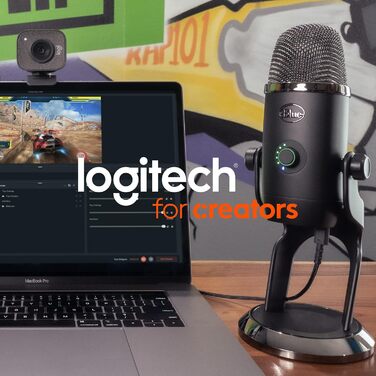 Мікрофон Blue Yeti USB - професійний для запису, стрімінгу, подкастингу, геймінгу та вокалу. Підтримка Plug & Play для PC та Mac. Чорний колір