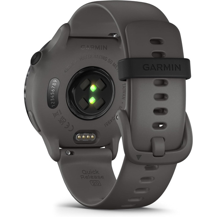 Смарт-годинник Garmin vívoactive 6 42mm (Amazon Exclusive) – фітнес-трекер з AMOLED-дисплеєм, до 11 днів роботи від акумулятора, 80+ спортивних програм, функції здоров'я та сповіщення. Колір: сірий/сірий.