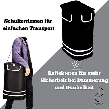 DIVID® Коляска для покупок зі складною візком, 56 л об'єм, до 50 кг вантажопідйомність, складна, сумка через плече та відділення для охолодження, складаний візок для покупок (Червоний)