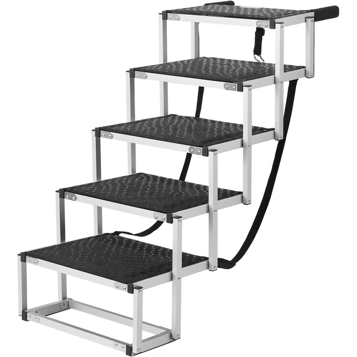 Сходинка для собак VEVOR: 5-ступенева автотреп'я для собак, легка алюмінієва конструкція, протиковзна поверхня, для авто, SUV та LKW