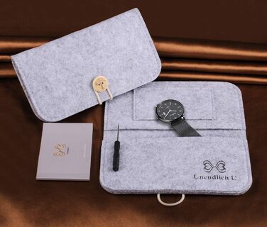 Чоловічий годинник Unendlich U, ультратонкий, водонепроникний, кварцовий, з мінімалістичним цифровим дисплеєм, цифровий календар, для бізнесу та повсякденного носіння, корпус та браслет з нержавіючої сталі (Black-a)