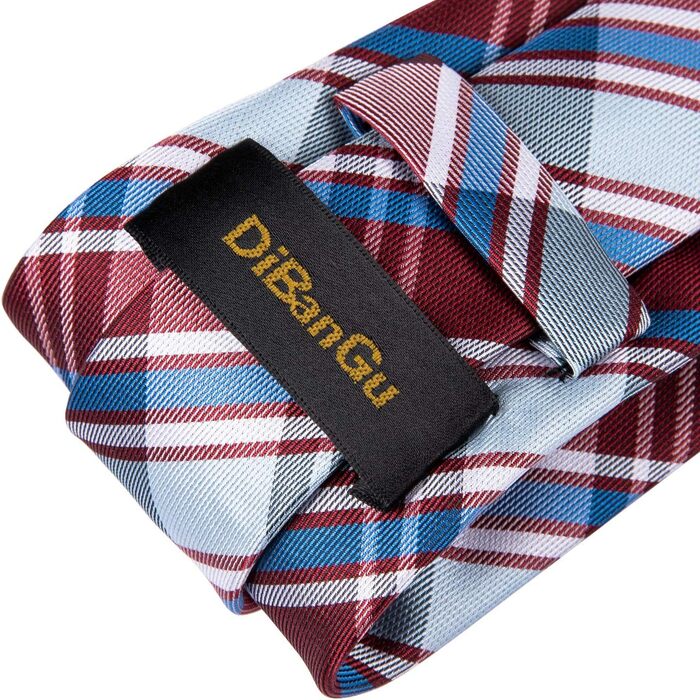 Набір аксесуарів для чоловіків DiBanGu: краватка, хустинка, запонки, затискач для краватки (палеє, квіти, рот/сірий)