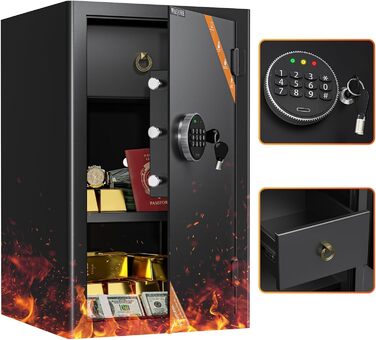 Сейф Tresor з цифровим замком та ключем, меблевий сейф для грошей, документів, прикрас (88.8L)
