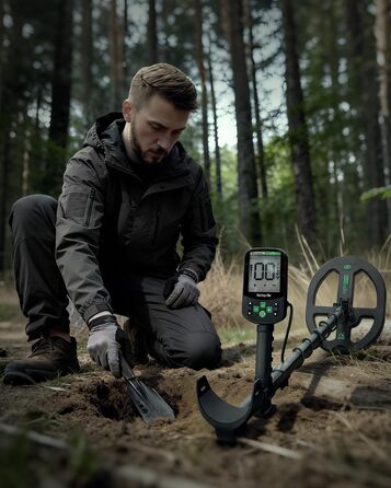 Металошукач Profi з водонепроникною котушкою 11'' DD, глибина виявлення 12''/30 см, висока чутливість до золота, 5 професійних режимів, Pinpoint для срібла