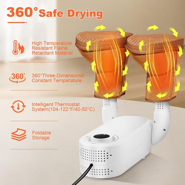 Електрична сушарка для взуття NZQXJXZ з таймером, складана, для рукавичок, антибактеріальна (EU-штекер)