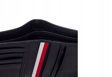Чоловічий гаманець Tommy Hilfiger із натуральної зернистої шкіри, чорний