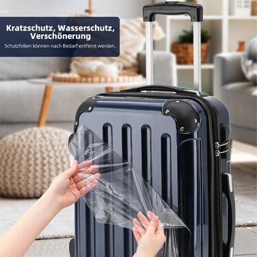 Набір валіз Beibye Zwillingsrollen: Trolley, валіза, сумка, багаж (L, XL, зелений, темно-синій)