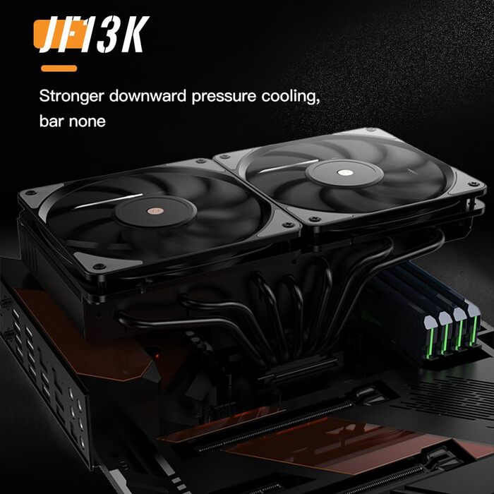 Кулер для CPU TZMRIT KF200 з 2 тепловими трубами, RGB LED, чорний, 9 см, 2200 RPM, для LGA115X/1200/17XX/1366, FM1/FM2/AM2/AM3/AM4/AM5