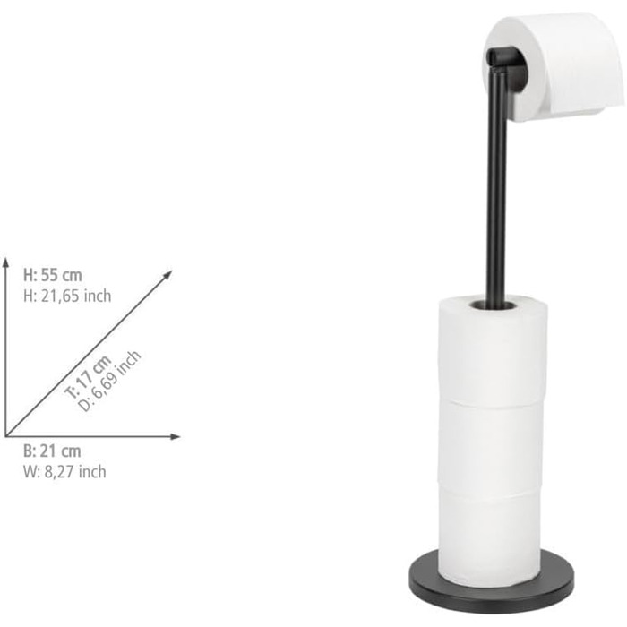 Підставка для туалетного паперу WENKO, чорна, з місцем для 4 рулонів, 21 x 55 x 17 см