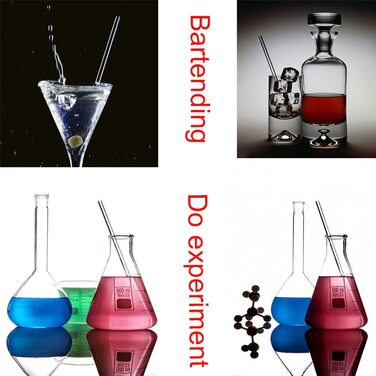 Beaker Cylinder Pipette Set, JESSTOLO 5-Piece Thick Glass Graduated Beakers, 4 Glass Measuring Cylinders with 3 Glass Measuring Pipettes, 4 Glass Stir Sticks and 2 Washing Brushes