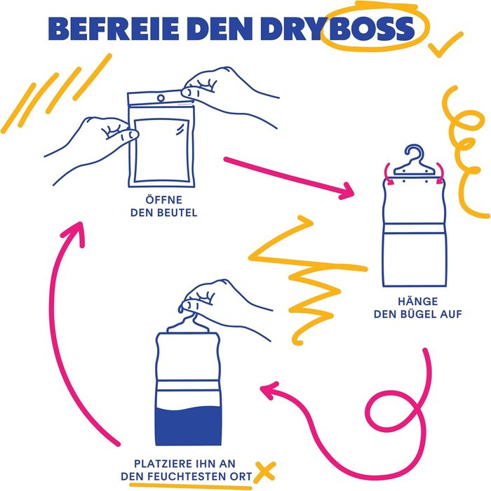 DRYBOSS Pack XL 230gr Closet Dehumidifier without Electricity | Moisture Bags with Closet Scent | Dehumidifier for Closet | Room Dehumidifier Hanging | Dehumidifier Bag Moisture Absorber (20)